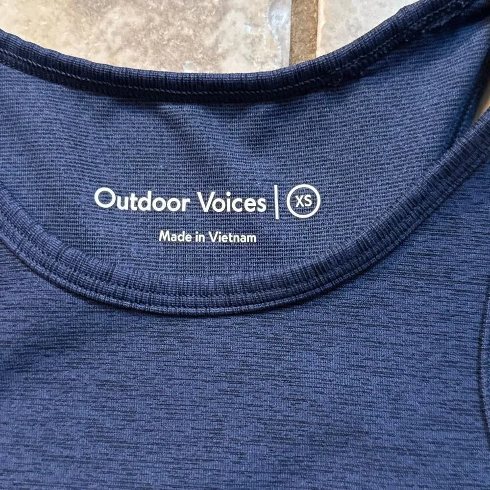 Outdoor voices Athena crop top sports bra size XS women’s navy blue gym athletic